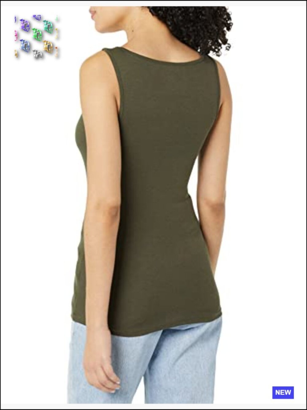 Slim Fit Square Neck Tank Top Soft Cotton Modal Casual Layering Essential 2-Pack - Picture 3 of 4